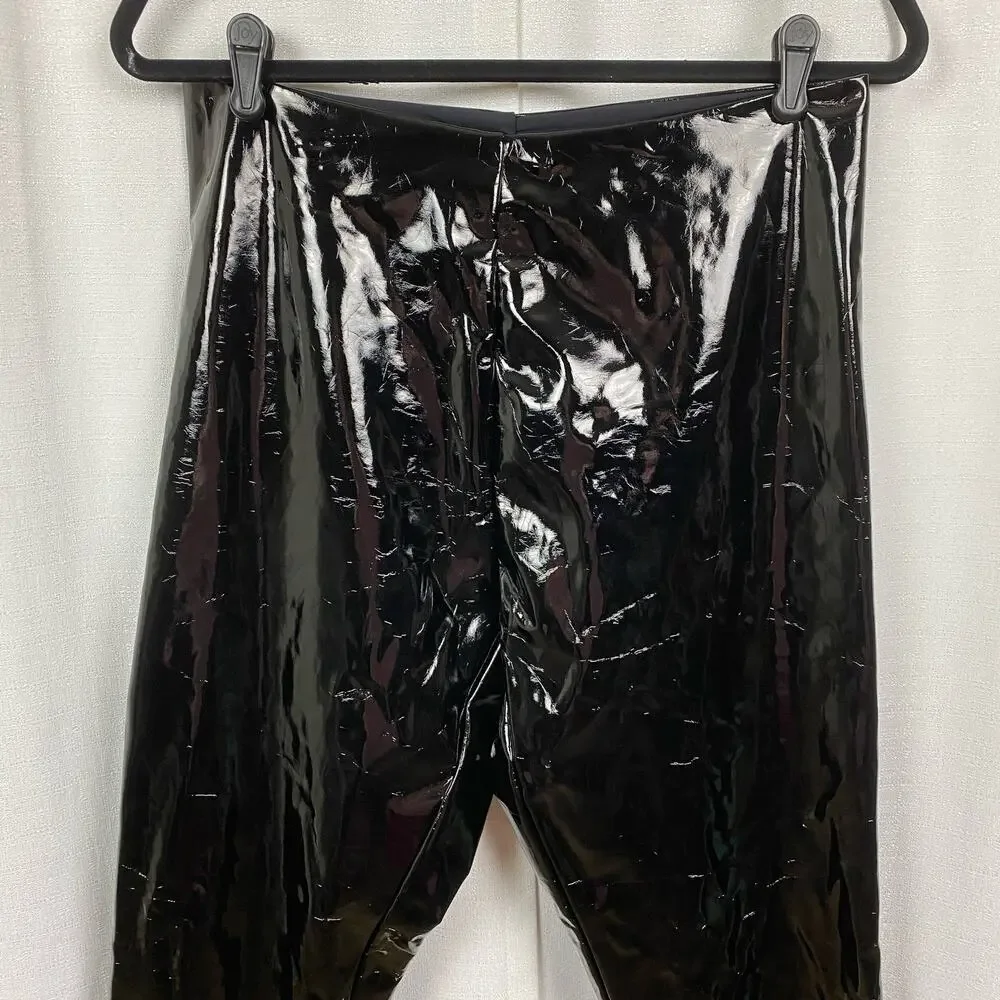 Commando Black Faux Patent Leather Leggings Sz.XL NWT